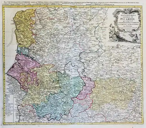 Carte du Gouvernement General de Picardie qui comprend le Generalite d'Amiens avec l'Artois & les Frontieres d