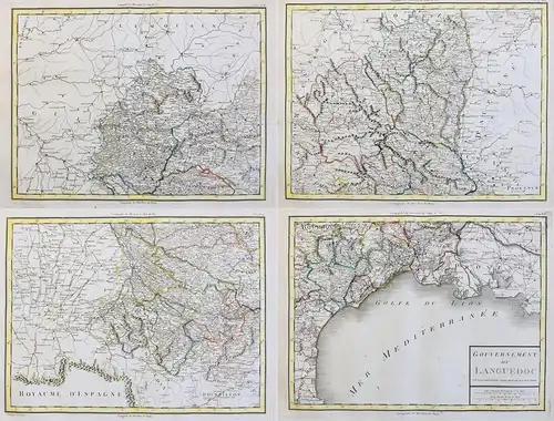 Gouvernement de Languedoc - Languedoc Montpellier Toulouse Mantauban France Frankreich carte map Karte