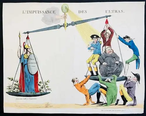 L'Impuissance des Ultras - Charte constitutionnelle France constitution Karikatur caricature