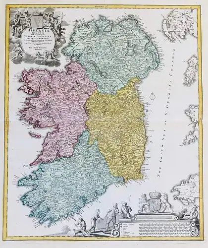Hiberniae Regnum tam in praecipuas Ultoniae, Connaciae, Laceniae et Momoniae - Irland Ireland Great Britain Ir