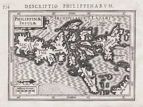 Philippinae Insulae - Philippines Philippine islands map Karte carte