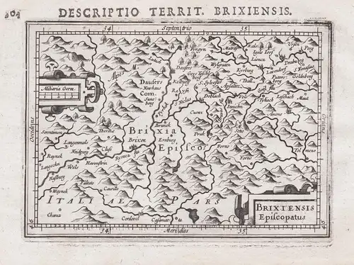 Brixtensis Episcopatus - Brixen Bressanone Südtirol Eisacktal Italia Italy Italien map Karte carte carta