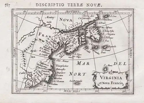 Virginia et Nova Francia - Virginia Canada Kanada North America Amerika map Karte carte