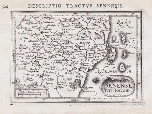 Senense Territorium - Siena Toskana Toscana Italia Italy Italien map Karte carte carta