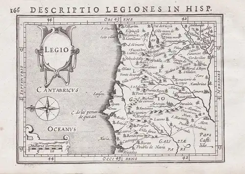 Legio. - Oviedo Espana Spain Spanien Espagne mapa grabado map Karte carte