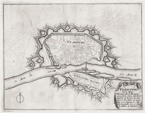 Francfort sur le Mein - Frankfurt am Main Stadtplan Hessen Plan