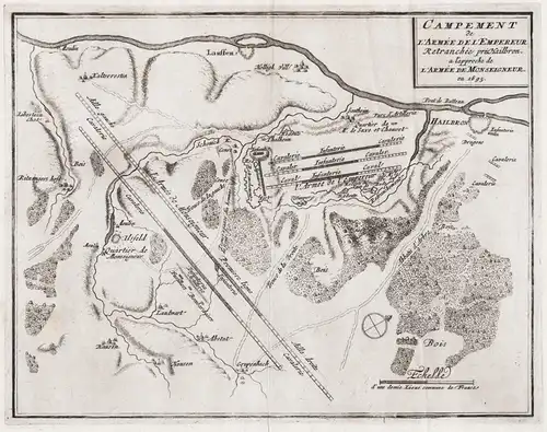Campement de l'Armée de l'Empereur Retranchée pres Hailbron, a l'approche de l'Armée de Monseigneur en 1695 -