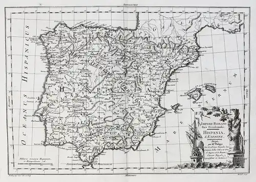 Imperii Romani. Pars Occidentalis. Hispania. L'Espagne. - Spain Espana Spanien Portugal Mallorca Menarca Ibiza