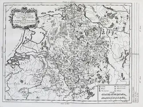 Chorographie du Cercle de Westphalie. - Nordrhein Westfalen Westfalia Karte map