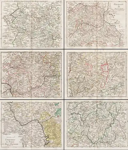 Principaute de Darmstat - Landgrafschaft Hessen-Darmstadt Fürstentum map Karte