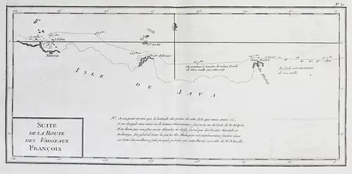 Suite de la Route des Vaisseaux Francois. - Batavia Jakarta Indonesia Indonesien Asia Asien naval chart Karte