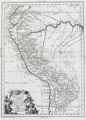Chorographie du Perou. - Peru South America Ecuador Chile Bolivia Karte map