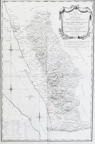 Terrae Yemen maxima Pars seu Imperii Imami, Principatus Kaukeban... - Yemen Jemen Karte map