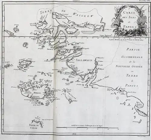Carte des Isles de Papous. - Papua New Guinea Oceania Karte map