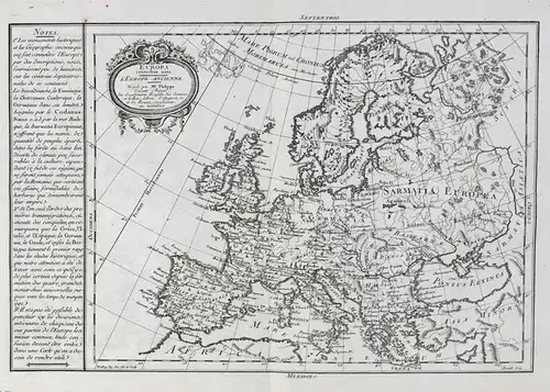 Europa veteribus nota. L'Europe Ancienne. - Europe Europa Kontinent Continent Karte map