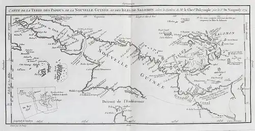 Carte de la Terre des Papous, de la Nouvelle Guinée, et des Isles de Salomon. - Papua New Guinea Oceania Karte