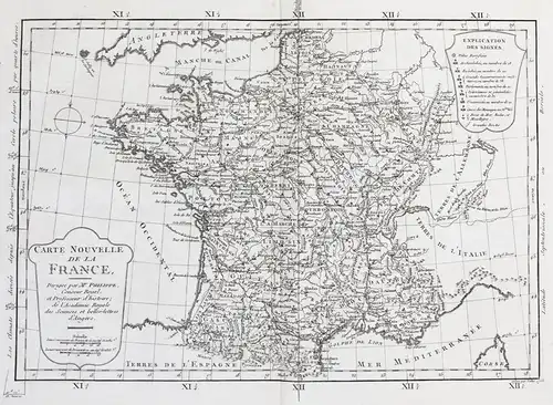 Carte Nouvelle de la France. - France Frankreich carte Karte map