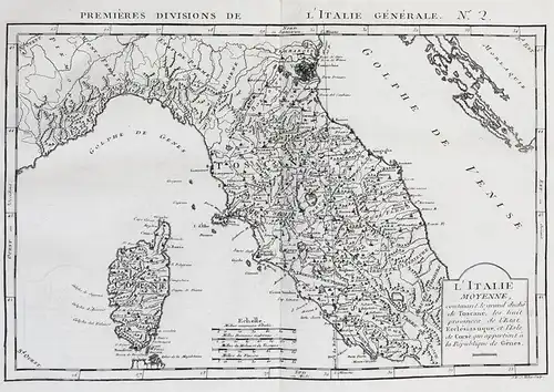 L'Italie Moyenne - Corse Corsica Toscana Umbria Lazio Marche Molise Italia Italy Italien Karte map