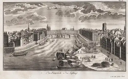 Unsrer lieben Frauen Brücken - Paris Pont Notre-Dame Seine gravure estampe