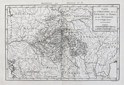 Carte de L'Orleanois, de la Touraine, du Berry et du Nivernois. - Orleans Touraine Berry Nivernois Tours Amboi