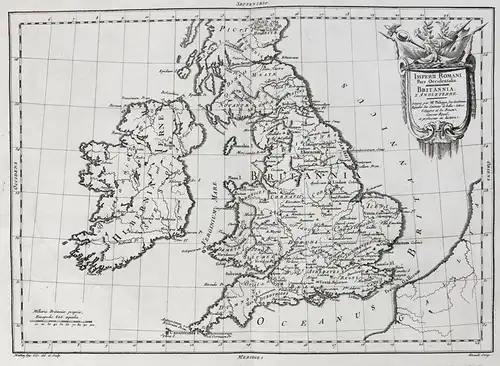 Imperii Romani Pars Occidentalis. Britannia. l'Angleterre. - Great Britain England Ireland Britannien