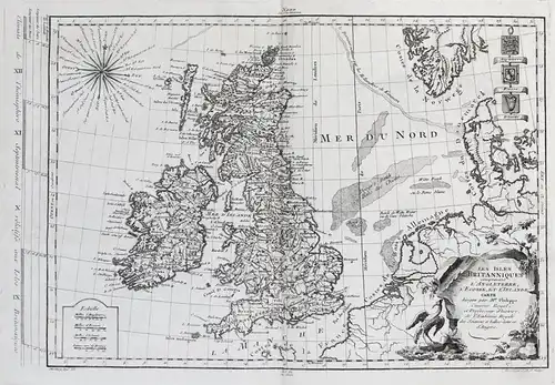 Les Isles Britanniques... - Great Britain Großbritannien England Ireland Irland Karte map