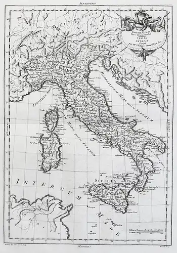 Imperii Romani. Pars Occidentalis. Italia. - Italia Italy Italien Sicilia Sardegna Corse Karte map