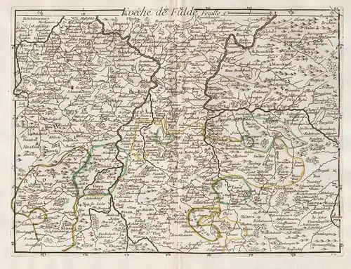 Eveche de Fulde - Feuille 1e - Fulda Rotenburg Bad Hersfeld Eisenach Salzungen map Karte