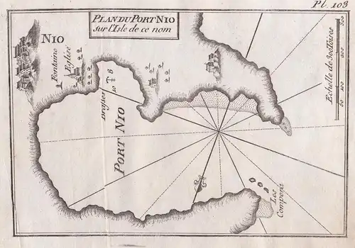 Plan du Port Nio sur l'Isle de ce nom - Ios Nio ile Insel island Greece Griechenland