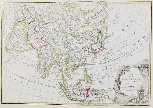 L'Asie divisee en ses Principaux Etats. - Asia Asien Continent Kontinent Janvier China Japan Korea Taiwan Indo