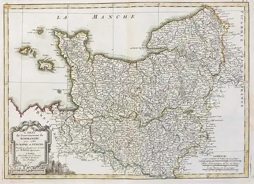 Carte des Gouvernement de Normandie avec celui du Maine et Perche. - Normandie Maine Perche Seine Maritime Cal