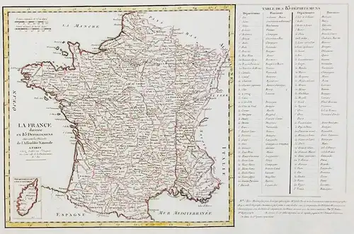 Carte de la Gaule pour servir a la lecture de l'Histoire Ancienne - France Frankreich carte gravure
