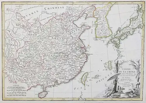 L'Empire de la Chine d'apres L'Atlas Chinois, Avec les Isles du Japon. - China Korea Japan map carte Karte