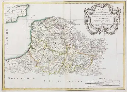 Carte des Gouvernements de Flandre Francoise, d'Artois, de Picardie et du Boulenois. - Flandre Artois Picardie