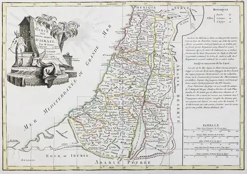 Carte des Douze Tribus D'Israel. - Israel Holy Land Jerusalem Palestine Palästina carte map Karte