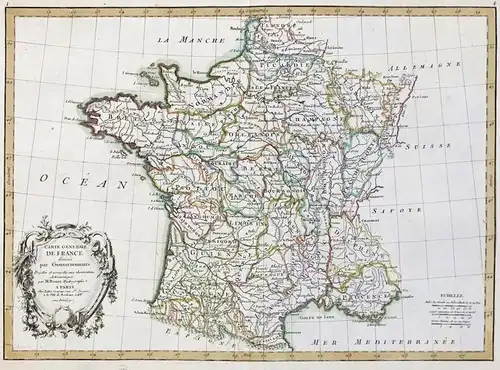 Carte Generale de France divisee par Gouvernements. - France Frankreich