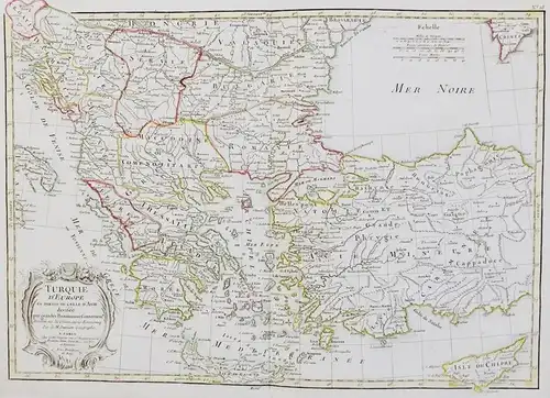 Turquie D'Europe et Partie de Celle D'Asie divisee par grandes Provinces et Gouvernem. - Turkey Cyprus Greece
