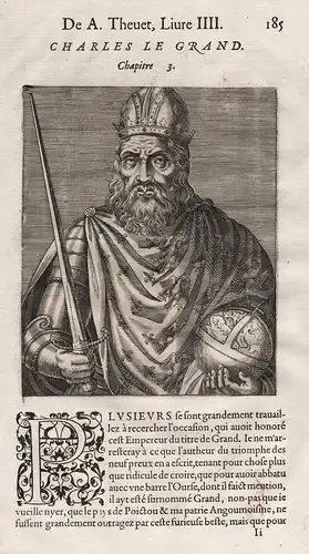 Charles le Grand - Karl de Große (c.747-814) Charlemagne roi King König Portrait