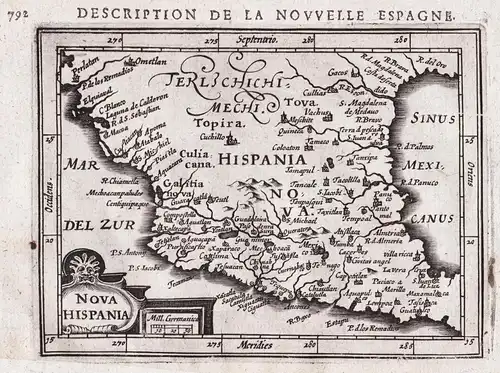 Description de la Nouvelle Espagne / Nova Hispania - Mexico Mexiko Central America Amerika Amerique