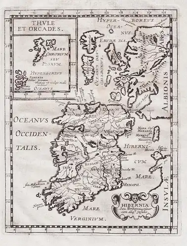 Hibernia seu Britannia minor cum aliq.t insulis - Ireland Irland island ile Insel