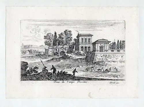 Veue du Campo Veccine. - Roma Rome Rom Foro Romano Roman Forum Kupferstich etching incisione