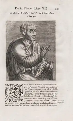Marc Fabius, Quintilian - Quintilian (c. 35 - c. 100) Roman educator Römischer Gelehrter Altertum Römer antiqu