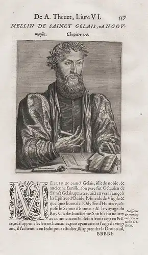 Mellin de Sainct Gelais Angoumoisin - Mellin de Saint-Gelais (c.1491-1558) French Poet Renaissance Französisch