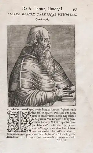 Pierre Bembe. Cardinal Venitien - Pietro Bembo (1470-1547) Italian scholar poet Gelehrter Dichter Renaissance