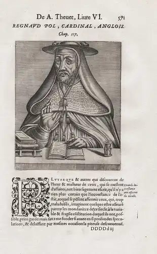Regnaud Pol, Cardinal, Anglois - Reginald Pole (1500-1558) English Cardinal Archbishop Canterbury Portrait