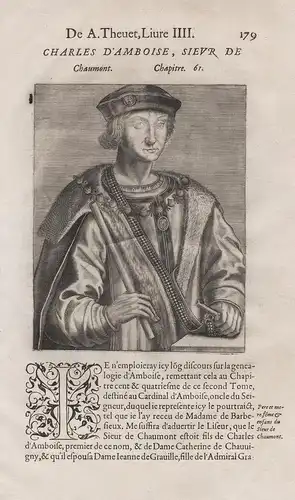 Charles d'Amboise, Sieur de Chaumont - Charles II d'Amboise (1472-1511) marechal governor Milano Mailand Portr
