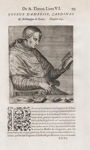 George d'Amboise, Cardinal & Archevesque de Rouen - Georges d'Amboise (1460-1510) Cardinal Kardinal Champagne