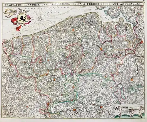 Comitatus Flandriae Tabula - Vlaanderen Flandre Flanders Flandern Brugge Gand Lille Oudenaarde