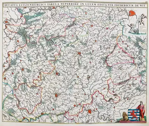 Ducatus Lutzenburgici Tabula Nuperrime - Luxemburg Luxembourg Letzebuerg carte gravure