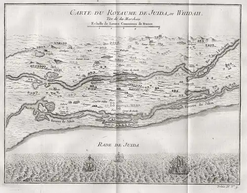 Carte du Royaume de Juda, ou Whidah - Ouidah Benin West Africa Afrika Afrique